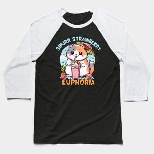 Strawberry milkshake cat Baseball T-Shirt